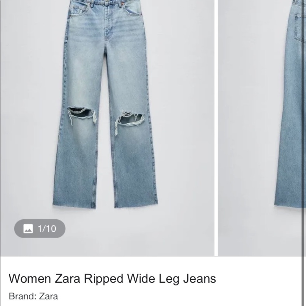 Zara High Rise Wide Leg Jean